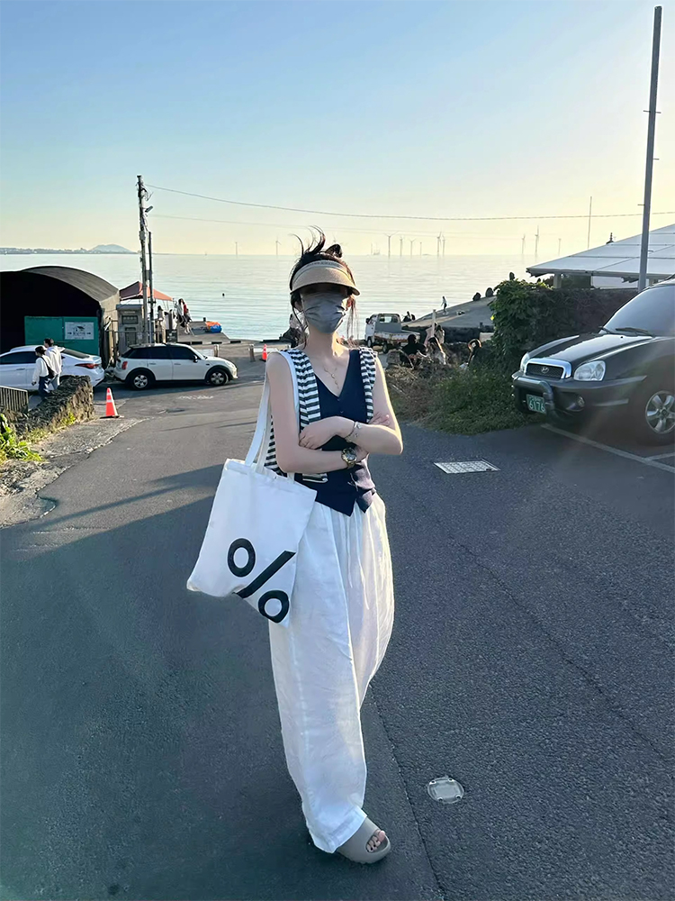 ワイドタックパンツ リゾート風ゆったりタックパンツ