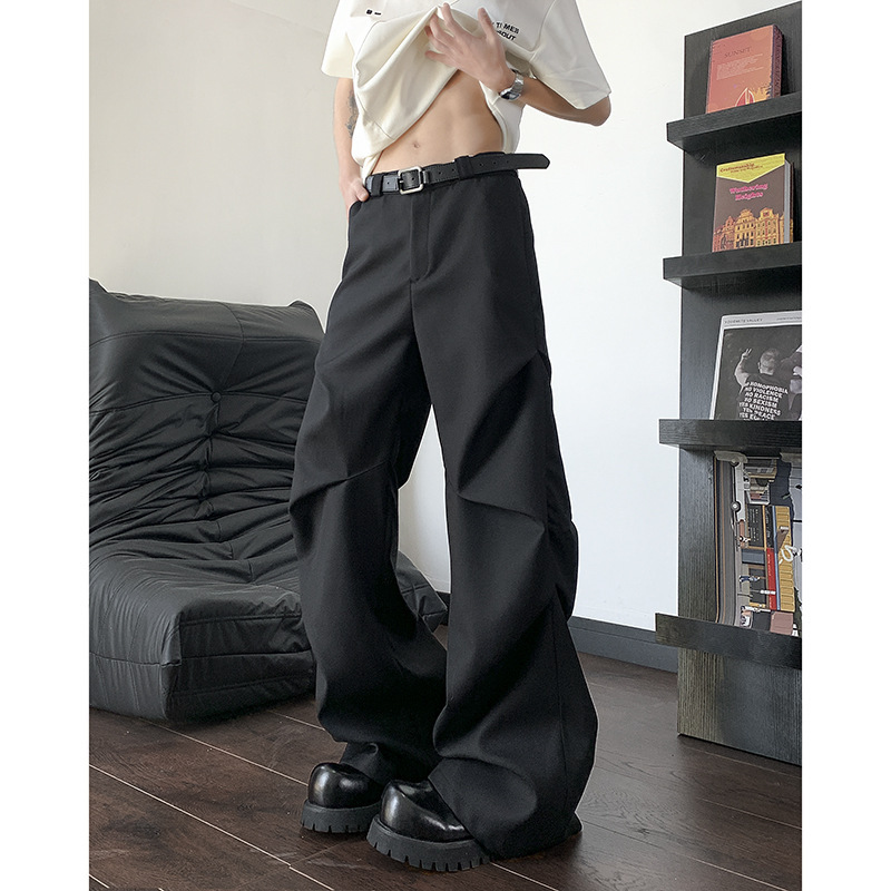 ワイドタックパンツ ゆったりシルエットタックパンツ