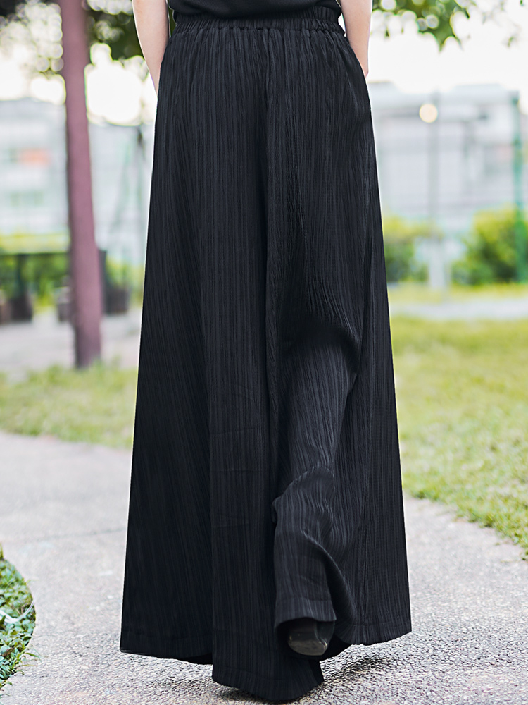 ワイドタックパンツ 優雅なプリーツタックワイドパンツ