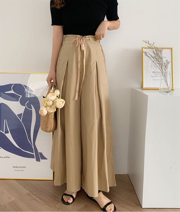 タックワイドパンツ ハイウエスト プリーツ 美脚 大人上品 ベージュ