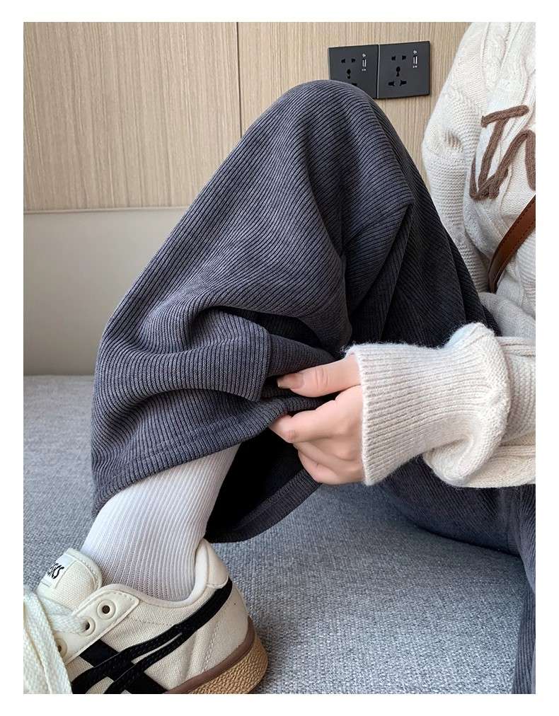 ワイドタックパンツ 楽らくゆったりコーデュロイパンツ