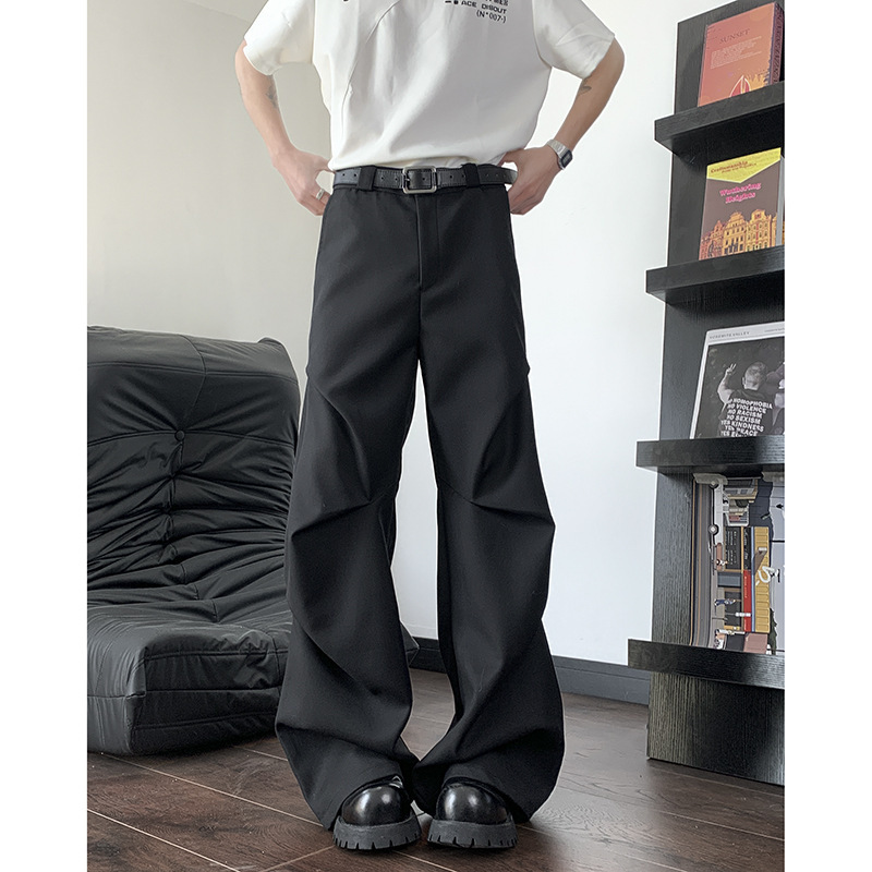 ワイドタックパンツ ゆったりシルエットタックパンツ