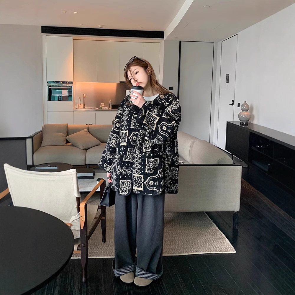 レディース着痩せワイドタックパンツ