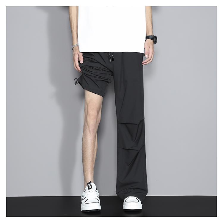 ワイドタックパンツ 立体デザインドローストリングパンツ