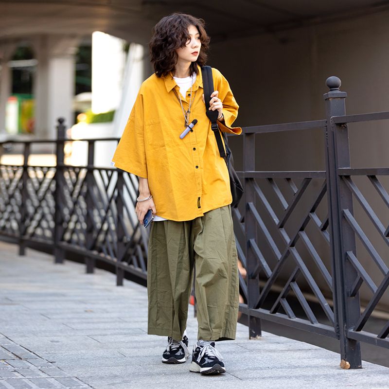 ワイドタックパンツ 白シューズに合う ハイウエスト ワイドパンツ 7分丈