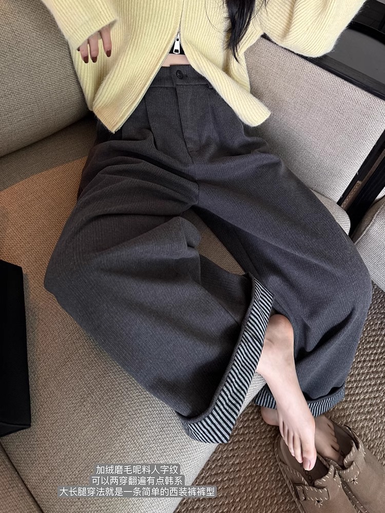 レディース着痩せワイドタックパンツ