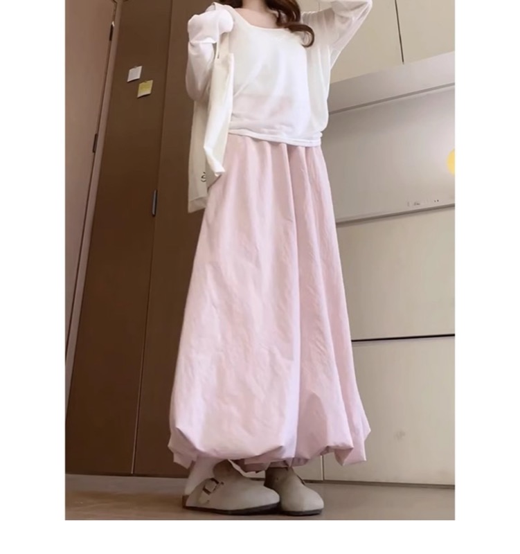 ワイドタックパンツ ベージュ ふんわりぼんたんワイドパンツ レディース
