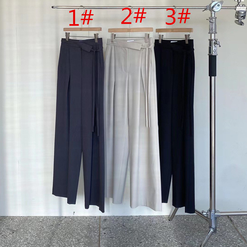 ハイウエストワイドタックパンツ ロング丈着痩せレディース