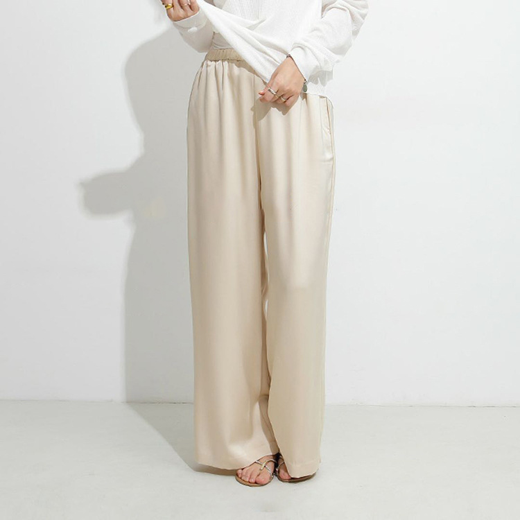 ゆったりワイドタックパンツ ウエストゴム ハイウエスト