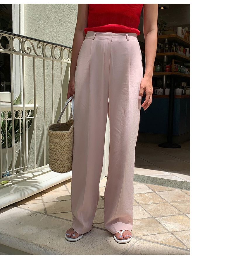 ワイドタックパンツ なめらかリネンワイドタックパンツ