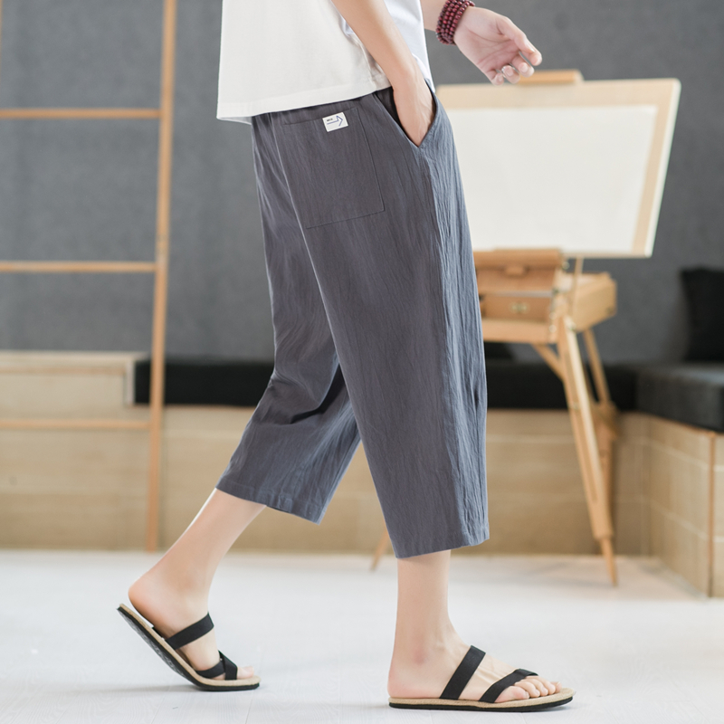 ワイドタックパンツ涼やか麻混ワイドタックパンツ