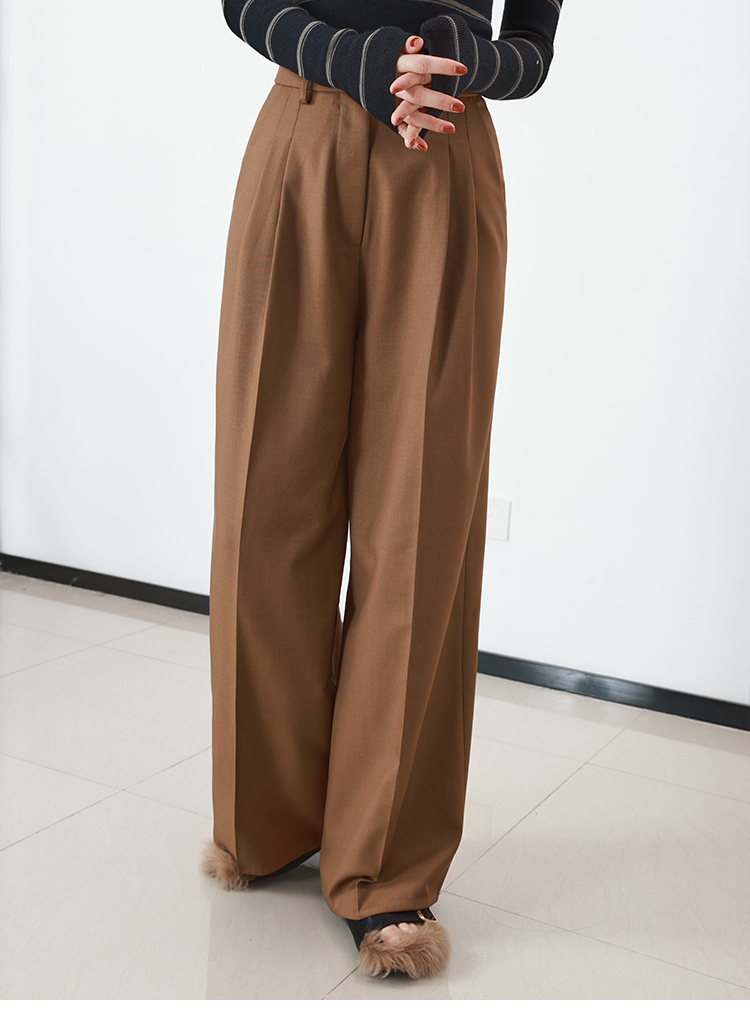 ワイドタックパンツ ゆったり美脚タックドレープパンツ
