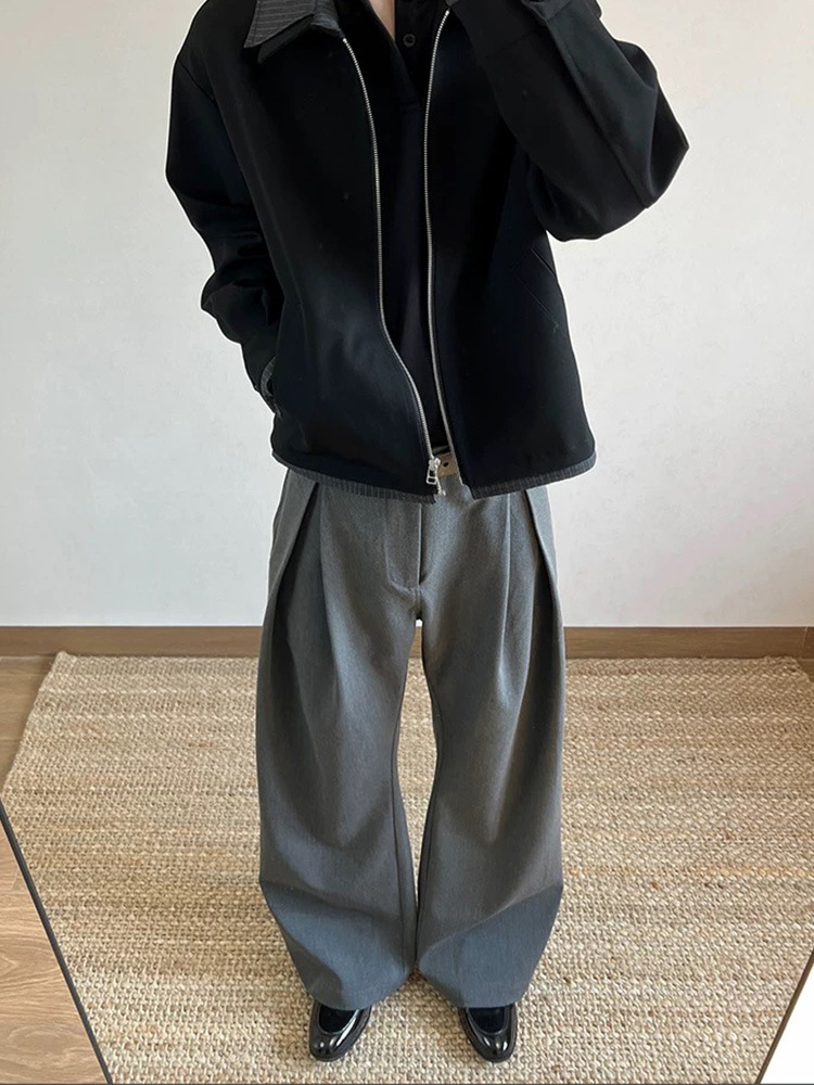 ワイドタックパンツ センタータック入りワイドシルエットチノパンツ