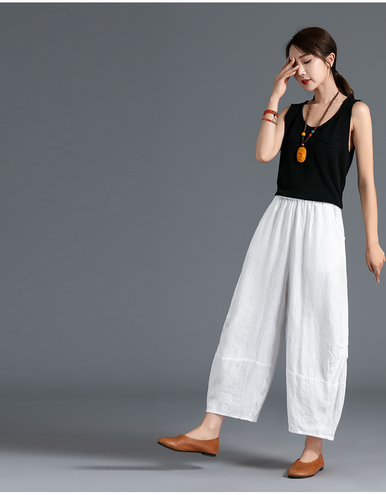 ワイドタックパンツ 風合いと楽さを追求した上質リネンワイドパンツ