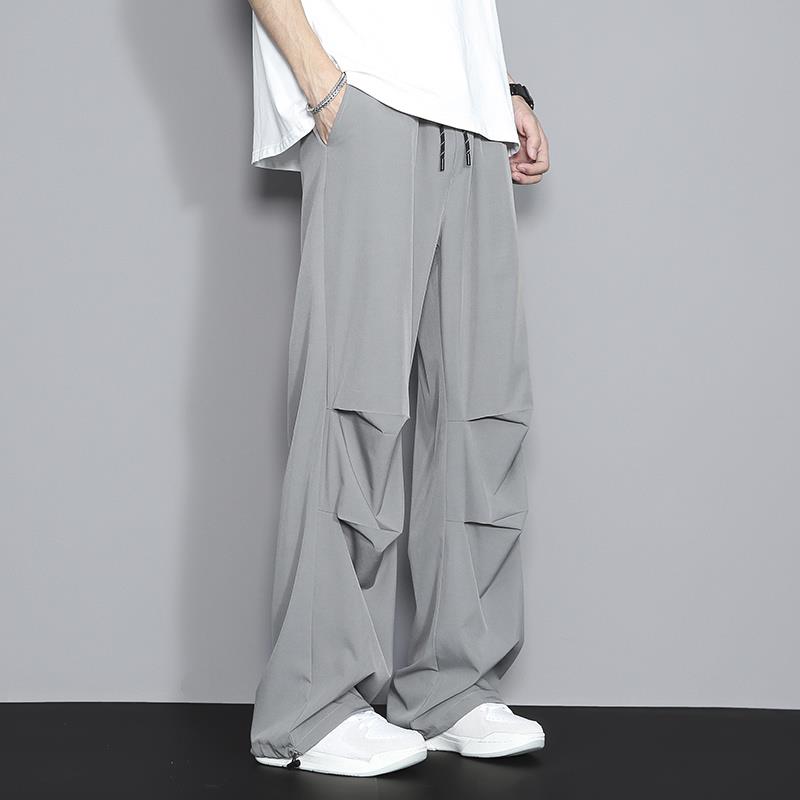 ワイドタックパンツ 立体デザインドローストリングパンツ