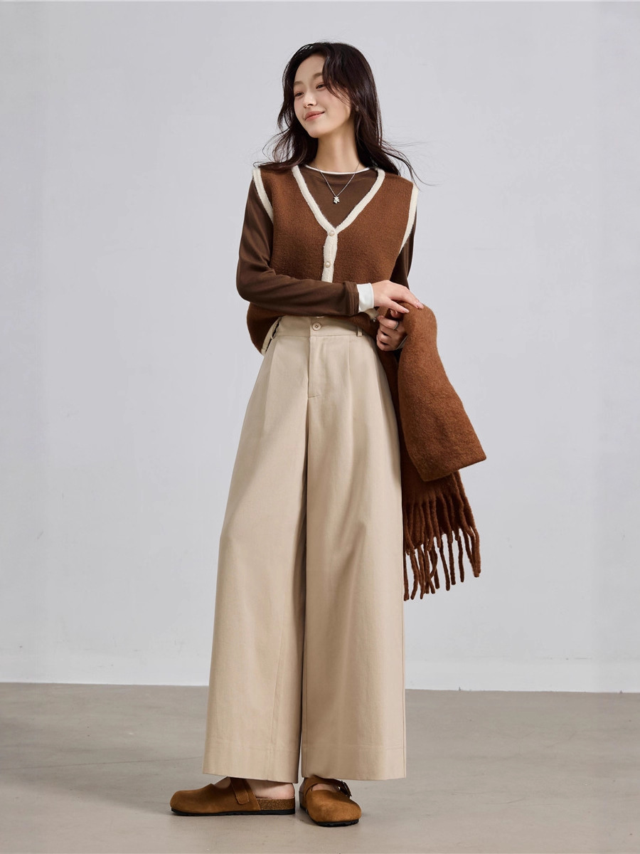 ワイドタックパンツ センタープレスワイドタックパンツ