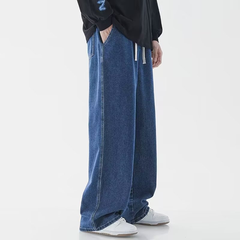 ワイドタックパンツ リラックスゆったりデニムタックパンツ