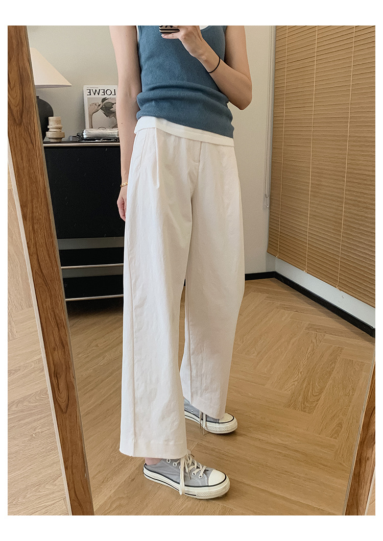 ワイドタックパンツ センタープレスタック入りワイドチノパンツ