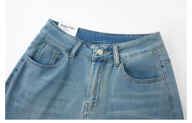 ワイドタックパンツ レトロ風ゆったりタックデニム
