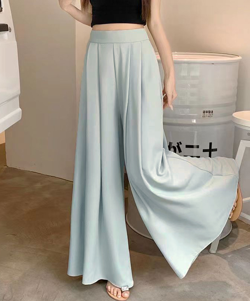 ワイドタックパンツ タック入りワイドパンツ スカート見えフレア