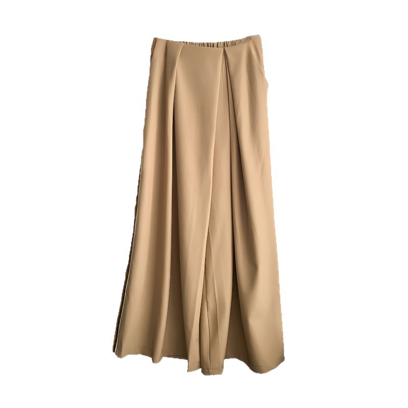 ワイドタックパンツ 優雅なドレープたっぷりロングパンツ