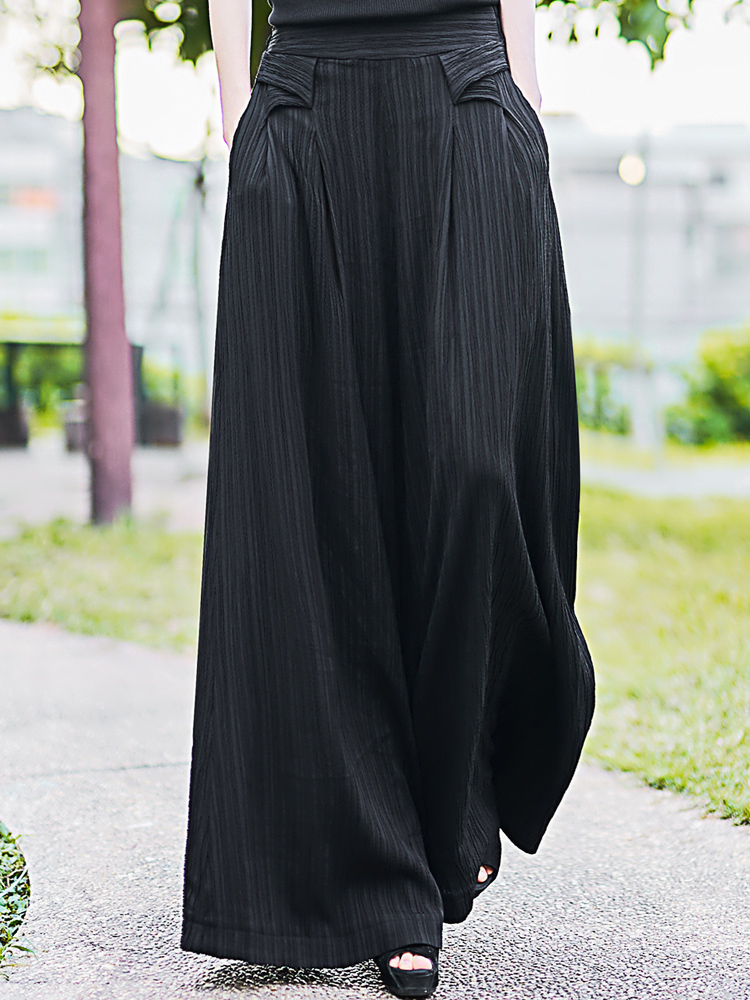 ワイドタックパンツ 優雅なプリーツタックワイドパンツ