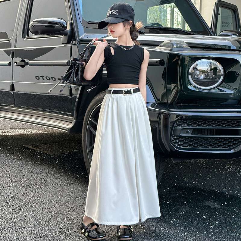 チュールスカート ゆったりロングスカート