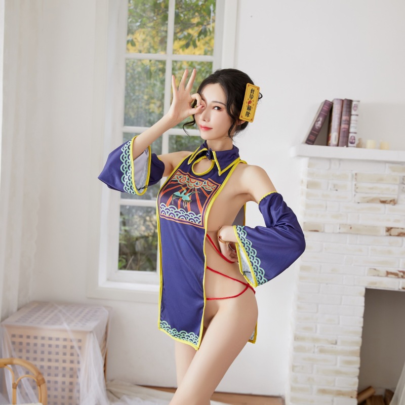 エロコスプレ 妖艶な刺繍入りエロコスプレ チャイナドレスセット