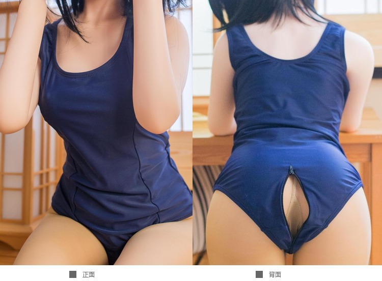 エロコスプレ 後ろ開きジッパー付きエロコスプレスクール水着