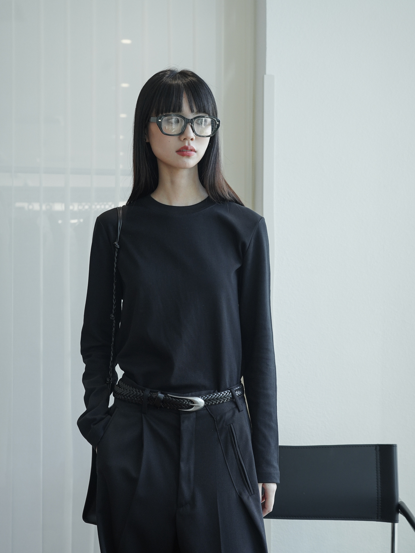 ジェンダーレスファッション ゆったりロングスリーブカットソー