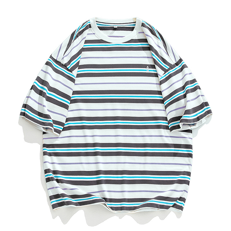 ジェンダーレスファッション ゆったりボーダーＴシャツ