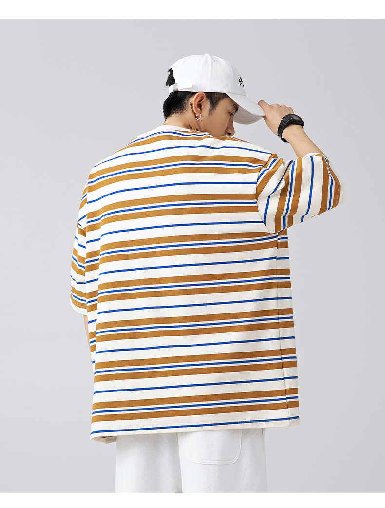 ジェンダーレスファッション ゆったりボーダーＴシャツ