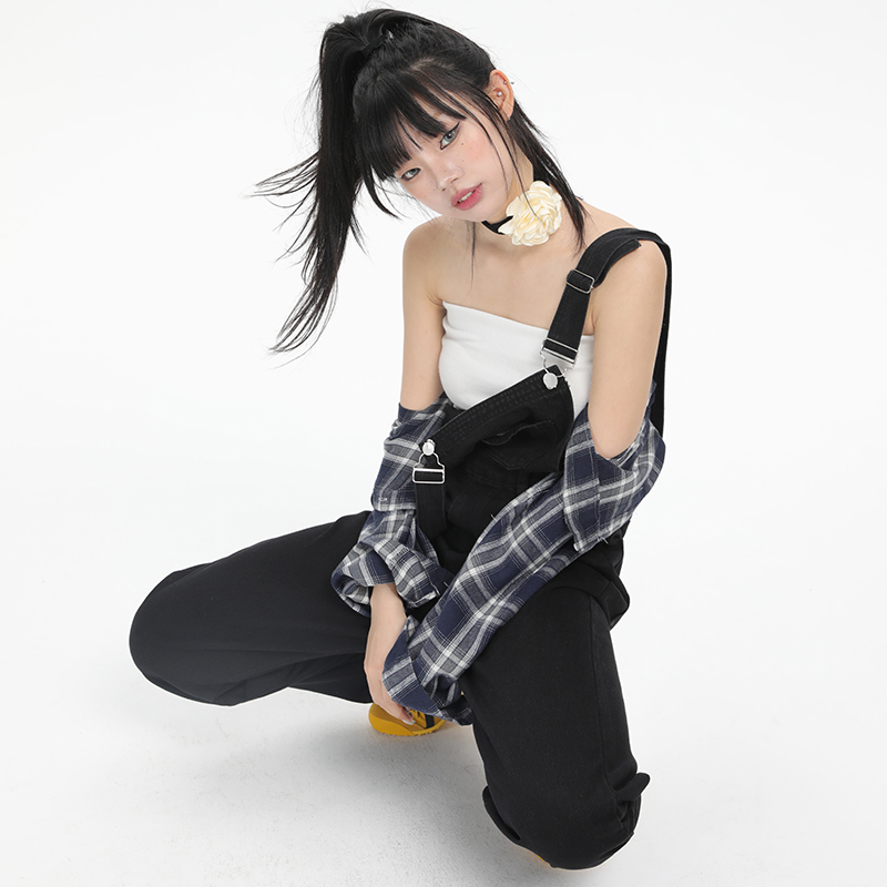 ジェンダーレスファッション ゆったりシルエット デニムサロペット
