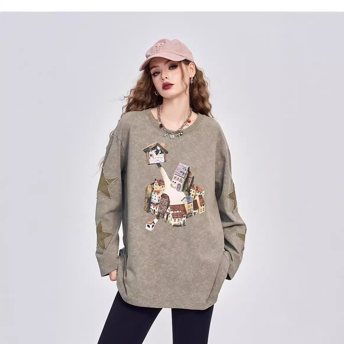 ジェンダーレスファッション ゆったりロングTシャツ