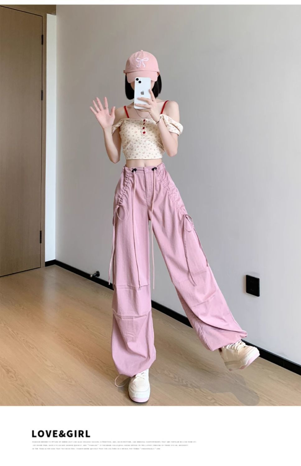 ジェンダーレスファッション アシンメトリー レースアップ ストレートパンツ