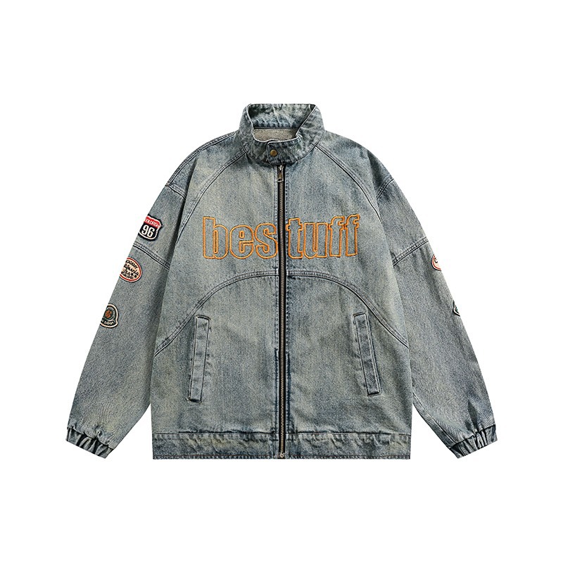 ジェンダーレスファッション ダメージ加工ワイドデニムジャケット
