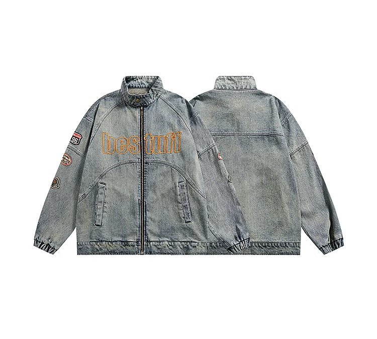 ジェンダーレスファッション ダメージ加工ワイドデニムジャケット