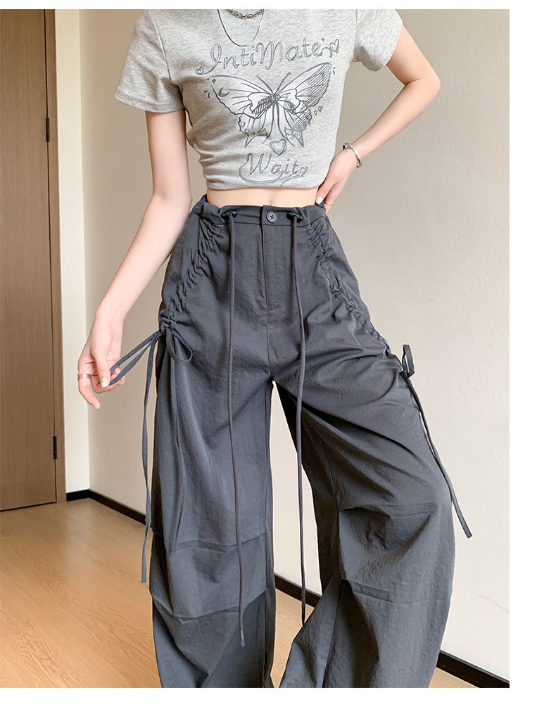 ジェンダーレスファッション アシンメトリー レースアップ ストレートパンツ