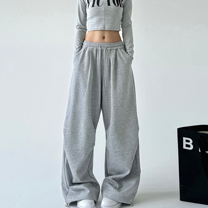ジェンダーレスファッション ゆったりシルエット ワイドスウェットパンツ