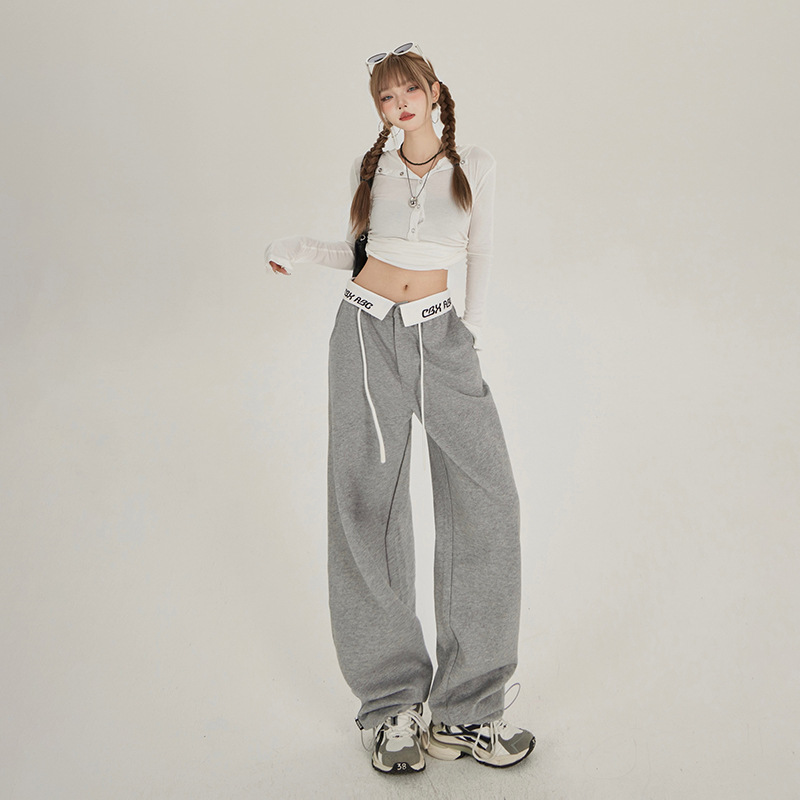 ジェンダーレスファッション ゆったりワイドスウェットパンツ