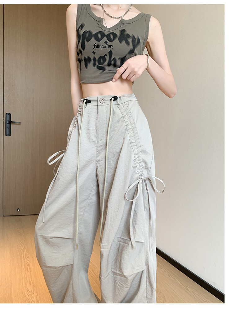 ジェンダーレスファッション アシンメトリー レースアップ ストレートパンツ