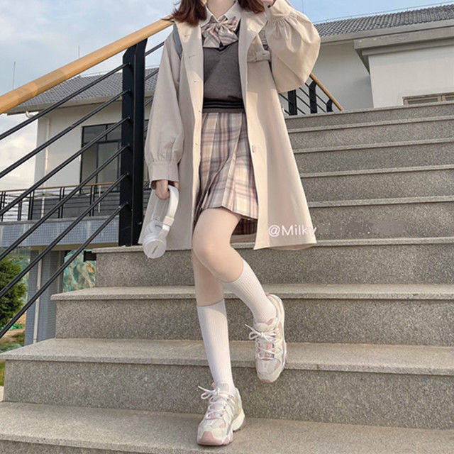 ふんわりパフスリーブロングシャツ制服風コート