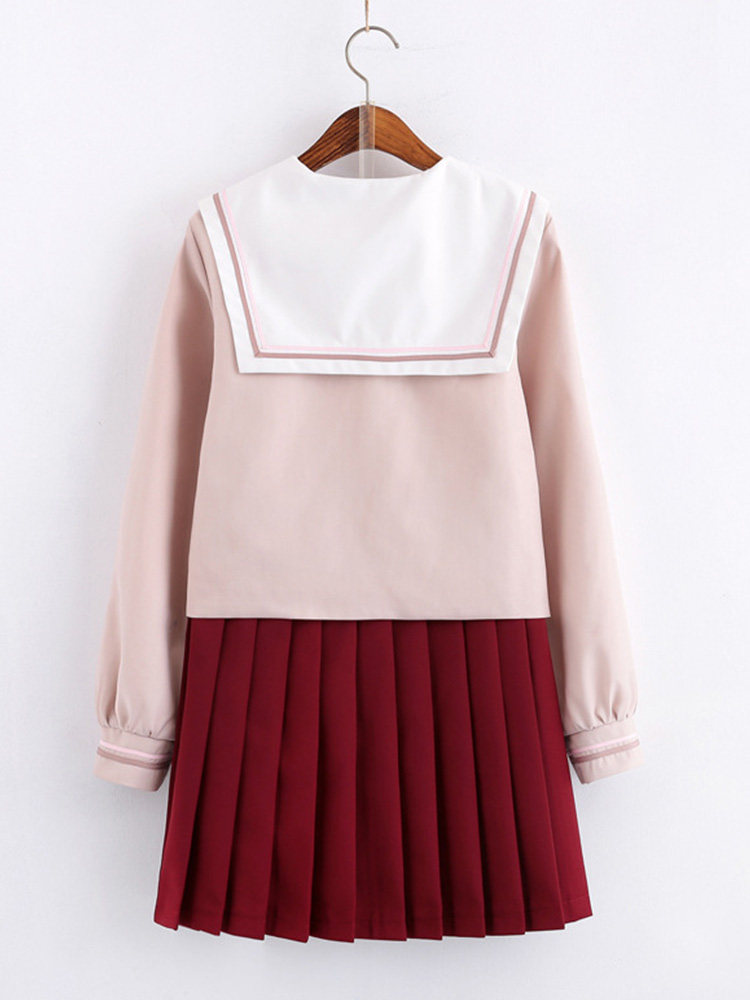 清楚系セーラー風 長袖プリーツスカート制服セット