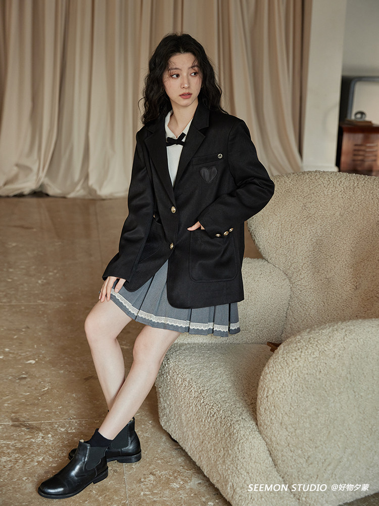 ★制服セット★黒ブレザー×グレースカート