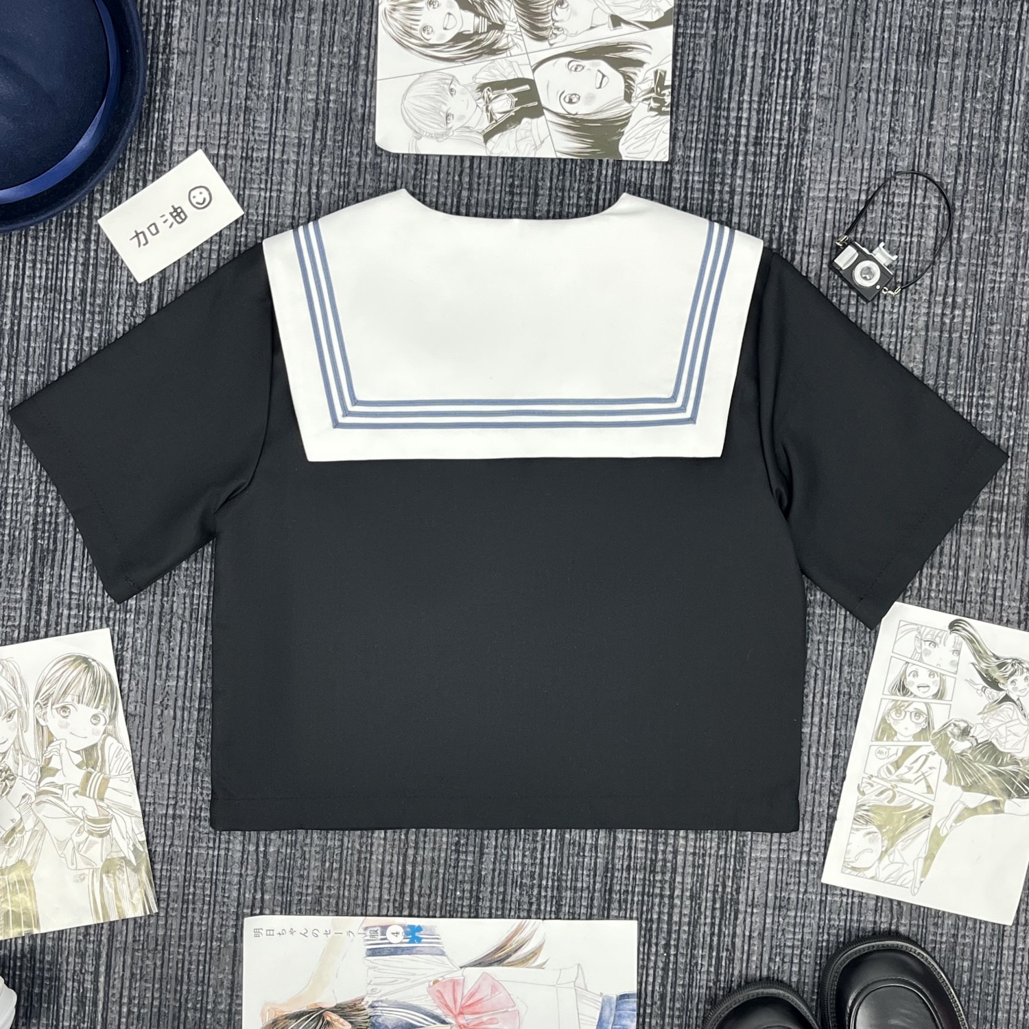 ブラック×ブルーリボン　清楚なセーラー服セット