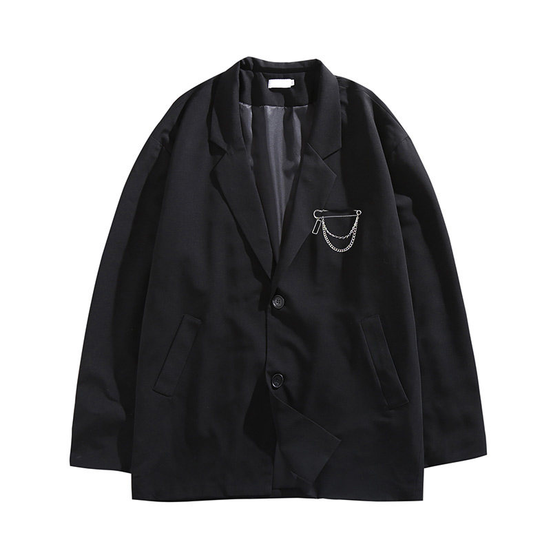 ブレザー制服　ブローチ付きテーラードジャケット学生風制服セット