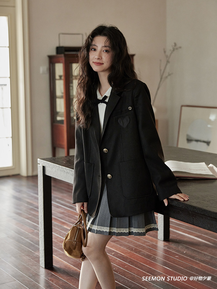 ★制服セット★黒ブレザー×グレースカート