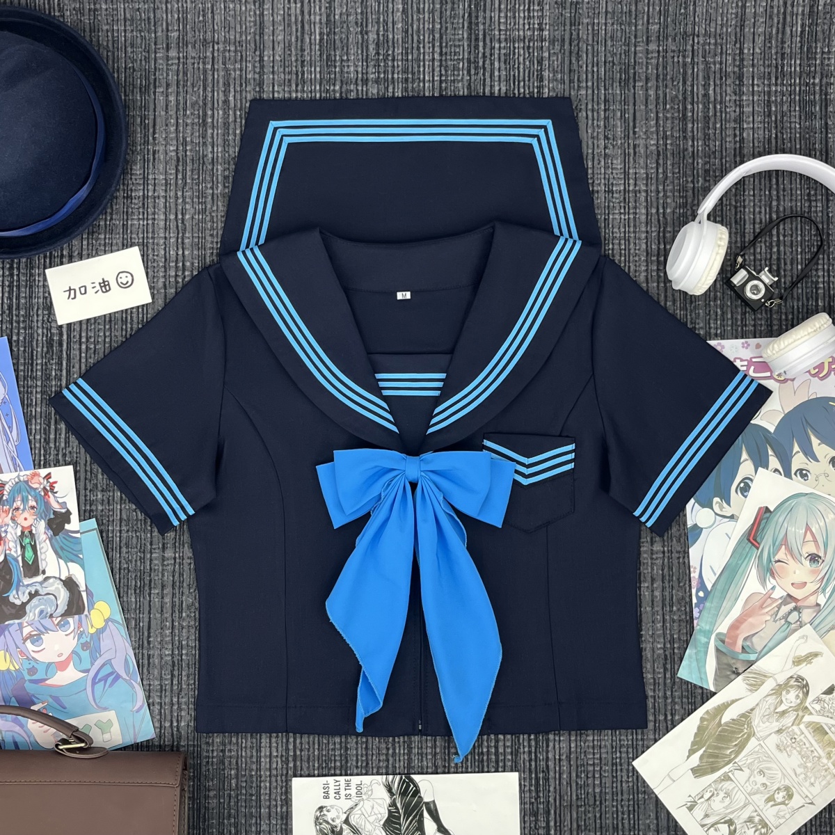 ブルーライン＆リボン  セーラー服セット