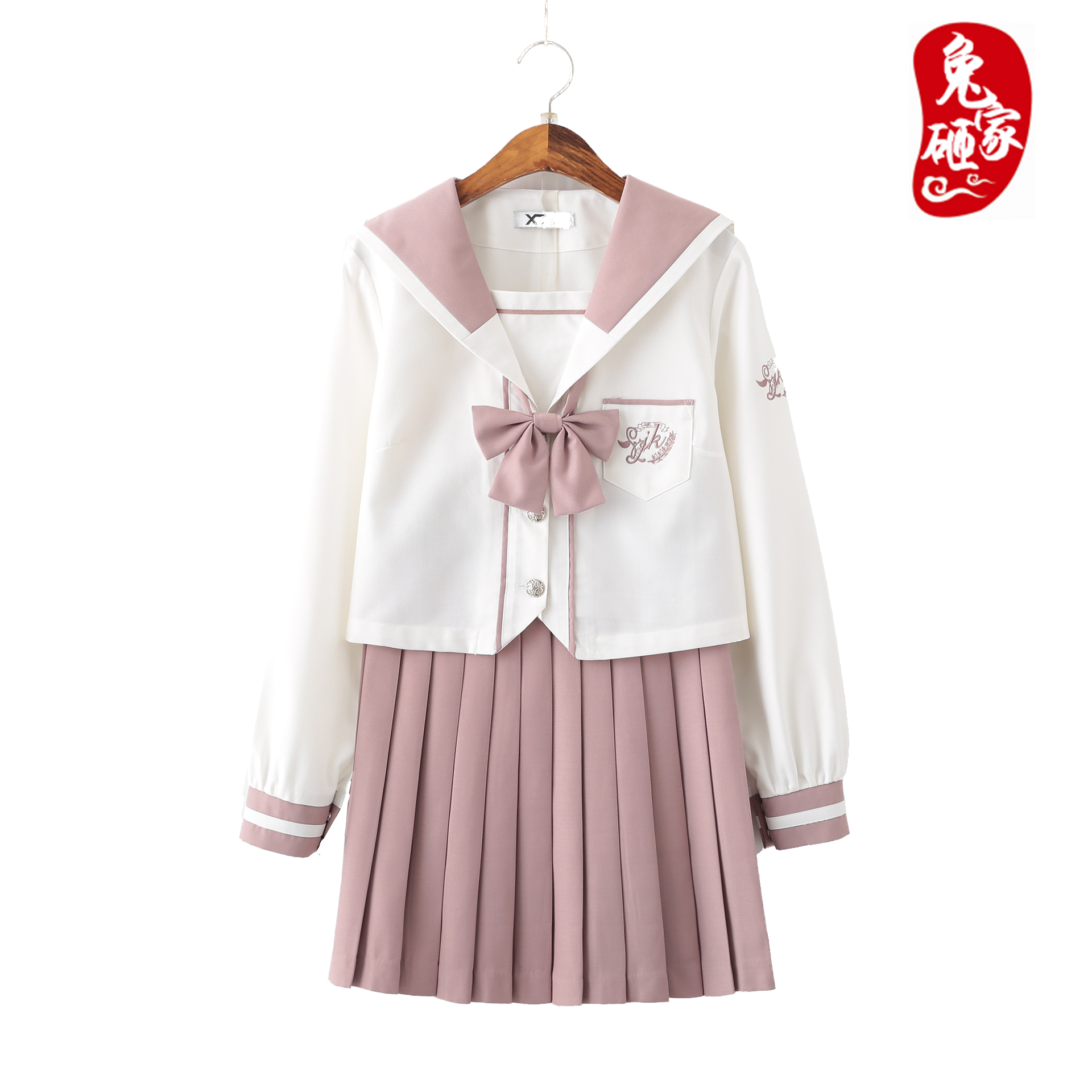 清楚系セーラー襟プリーツスカート制服セット