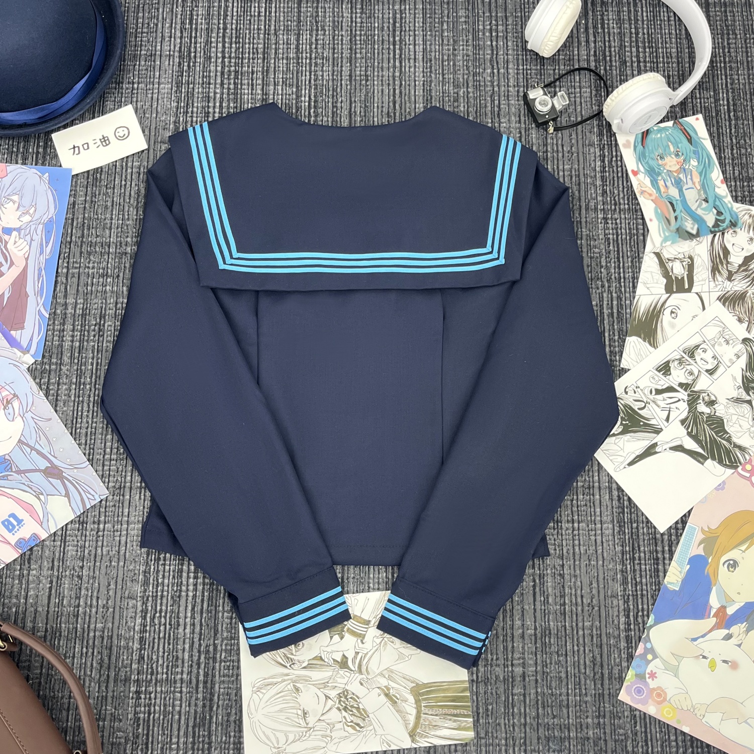 ブルーライン＆リボン  セーラー服セット